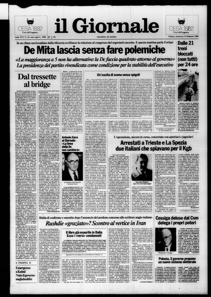 Il giornale : quotidiano del mattino